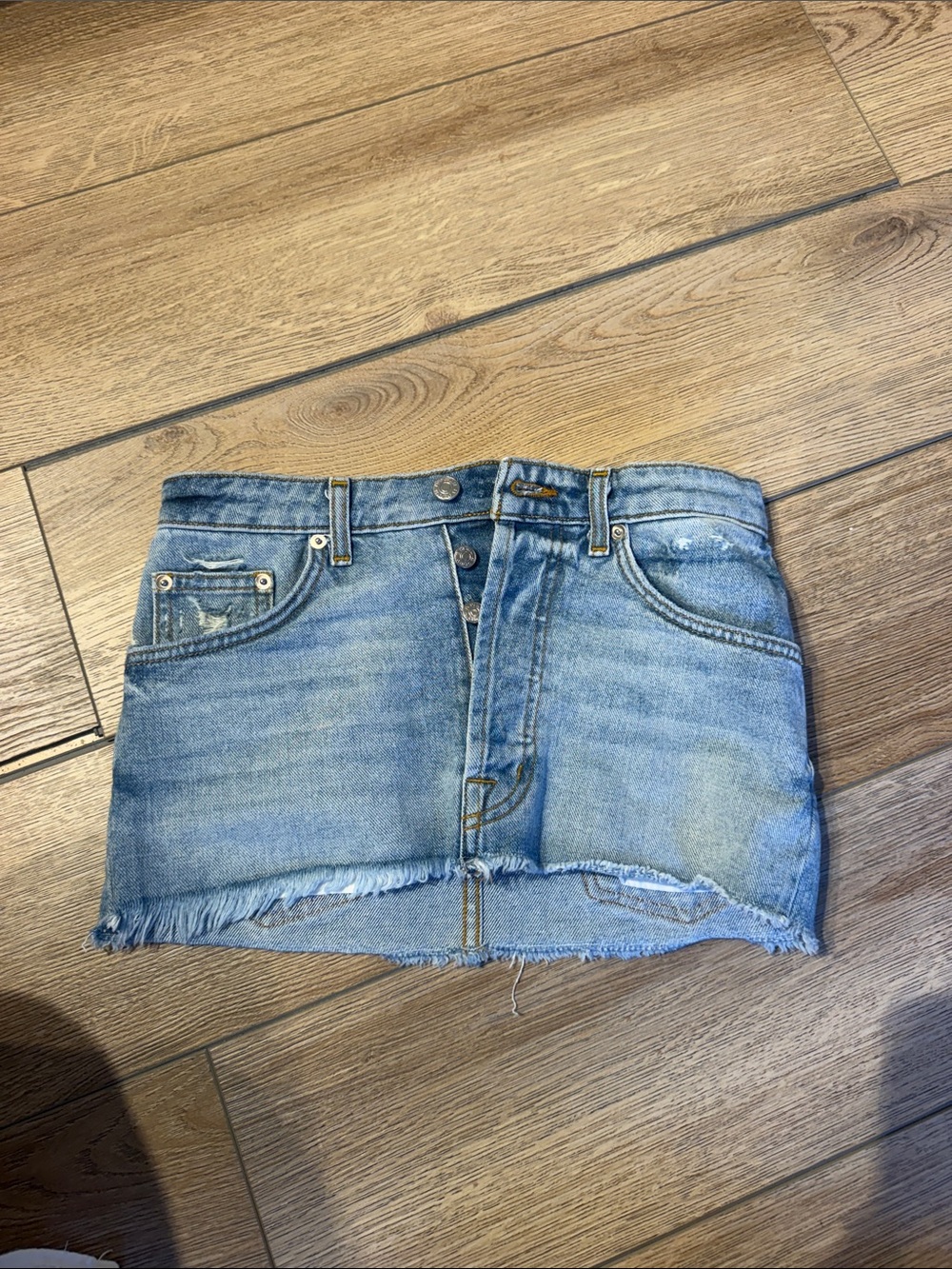 Denim Mini Skirt - Light Blue